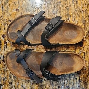Birkenstock Mayari Leather Black Birks Sandals Size 39 / 8 women's